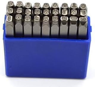 27pcs Heavy Duty Steel Stamp Uppercase Reverse Letters 1/4" 6mm Hand Stamping Character Mark Code Alphabet Punch Kit for Bracelet Ring Jewelry Sheet Metal Plate Making Mold Die