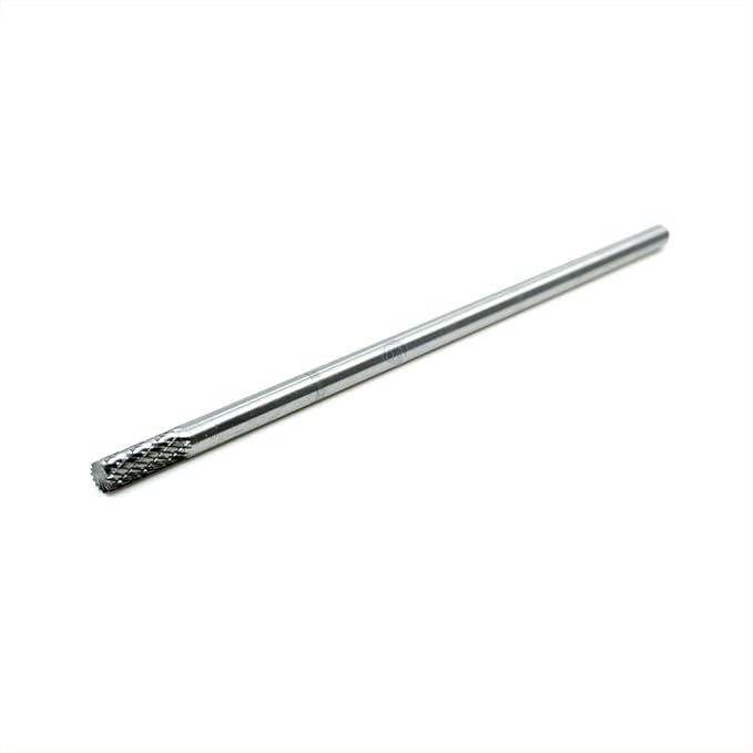 Benchmark Abrasives 6” Cylindrical Shape End Cut Double Cut Tungsten Carbide Die Grinder Bits Metal Deburring Tool Rotary Burr, 1/4 Inch Shaft, Engraving Tool for Woodworking Shaping Carving (SB-1)
