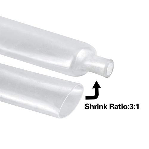 XHF 2 inch (50mm) 3:1 Waterproof Clear Heat Shrink Tubing Marine Grade Wire Cable Adhesive Lined Tube Insulation Seal Against Moisture Corrosion and Air Leakage, 4 Ft