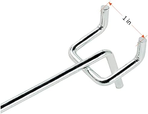 Pegboard Hooks,50-Pack,4 Inch L Shape Small Galvanized Pegboard Hooks Suitable for 1/8 and 1/4 inch pegboard,Metal Pegboard Hooks for Garage,Office,Kitchen,Store