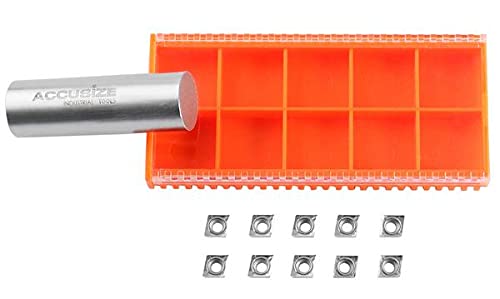 Accusize Industrial Tools CCGT21.51 BU810 Carbide Inserts for Cutting Aluminum, 10 Pc Set, 2000-1008x10