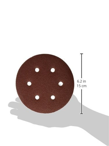 POWERTEC 80 Grit, 25 PK, 6 Inch Sanding Discs – Hook and Loop, 6-Hole Aluminum Oxide Orbital Sander Pads, Woodworking & Paint Round Sandpaper for Random Orbital, Air, Pneumatic & DA Sanders (45208)