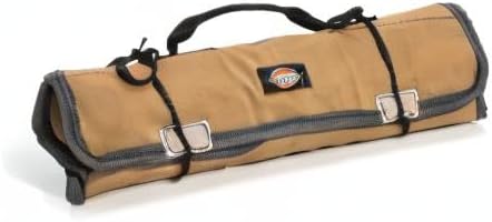 Dickies Large Wrench/Screwdriver Organizer Roll for Mechanics, 23 Tool Pockets, Durable Canvas Construction, 26 in. x 14.25 in. Unrolled, Grey/Tan