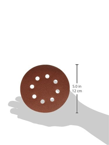 POWERTEC 25PK, 120 Grits, Sanding Discs 5 Inch - Hook and Loop, 5 Inch 8 Hole Aluminum Oxide Sandpaper Discs, Woodworking Sanding Pads for Random Orbital, Palm, Air, DA & Pneumatic Sander (45012)