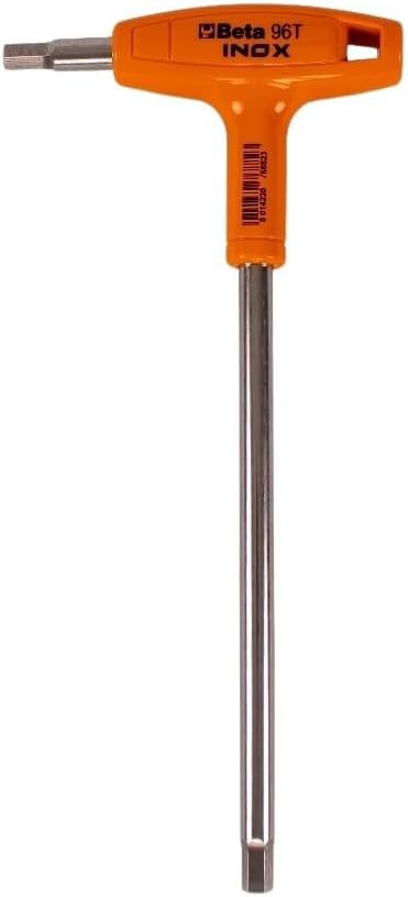 Beta 96TINOX Stainless Steel High Torque T-Handle Hex Key Allen Wrench, Metric 8mm