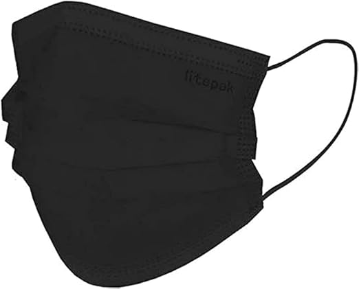 2,000pcs Disposable Face Masks- 3 Ply Breathable Mask For Adults - Black (40 Packs of 50)
