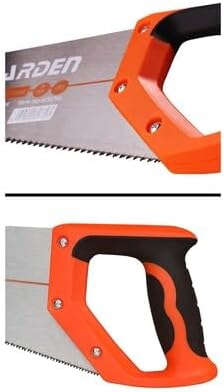 16" Hand Saw – High-Carbon Steel Blade, Double-Sided Ground Teeth for Faster Cutting, Ultra-Sharp & Durable, Soft TPR Handle for Comfort – Perfect for Woodworking, Carpentry & DIY