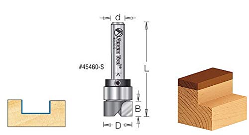 Amana Tool - 45464-S Carbide Tipped Flush Trim Plunge Template 3/4 Dia x 1/4" Sh