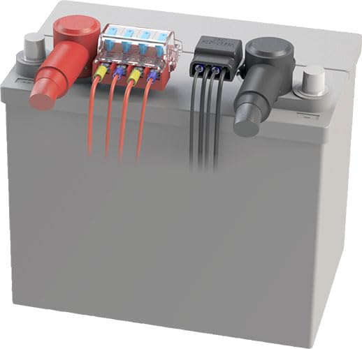 Blue Sea Systems 5024 ST Blade Fuse Block Battery Terminal Mount 4 Way Circuit Kit, 100 Amps