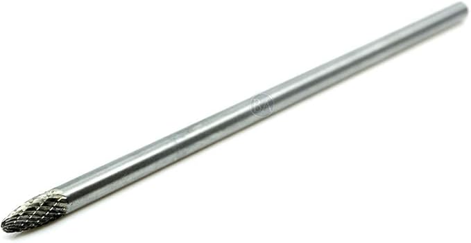 Benchmark Abrasives 6” Tree Shape Radius Double Cut Tungsten Carbide Die Grinder Bits Metal Deburring Tool Rotary Burr, 1/4 Inch Shaft, Engraving Tool for Woodworking Shaping Carving (SF-1)