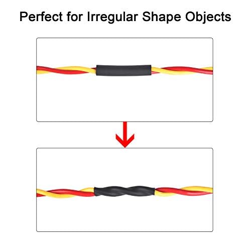 XHF UL Listed 225 Pcs 3:1 Waterproof Heat Shrink Tubing Kit Marine Grade Adhesive Lined Heat Shrink Tube, Insulation Sealing Oil-Proof Wear-Resistant Clear