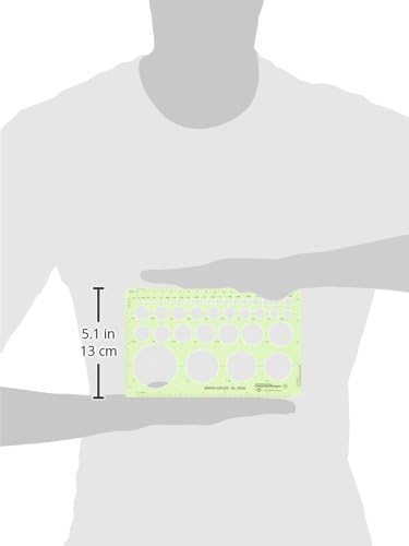 ALVIN, TD435, Senior Circle Guide Template, Drawing and Drafting Tool for Architects, Artists and Drafters - 42 Circles, 5 x 8 x .030 Inches