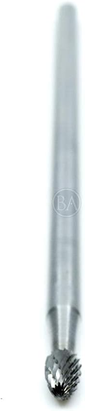 Benchmark Abrasives 6” Oval/Egg Shape Double Cut Tungsten Carbide Die Grinder Bits Metal Deburring Tool Rotary Burr, 1/4 Inch Shaft, Engraving Tool for Woodworking Shaping Carving (SE-1)