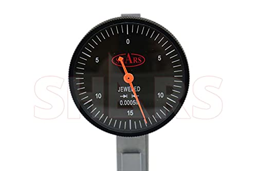 Shars .030" x .0005" Large Black Face Dial Test Indicator with Long Contact Point in Fitted Case 303-3279 P