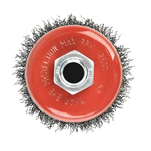 4PCS 3 Inch Carbon Steel Crimped Wire Wheel Cup Brush Set for Grinders, Coarse Crimped with 5/8-Inch-11 Threaded Arbor, Max RPM 12,500, Light-Duty Conditioning for Metal, Rust Removal, Abrasives