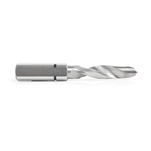 Amana Tool - 217008 Brad Pt. Solid Carbide Dowel Drill Boring Bit R/H 8mm Dia x 70mm Lon