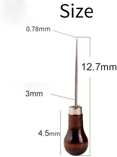 30PCS Wooden Handle Gourd Shape Scratch Awl Tool Pin Punching for Leather Pouch Hole DIY Handmade