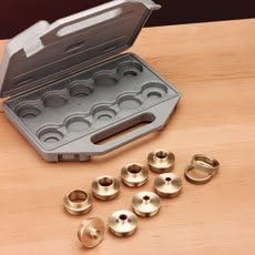 Woodriver 10-Piece Brass Router Bushing Set With Case