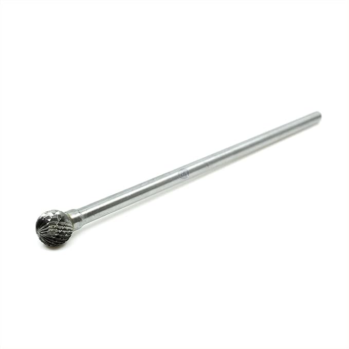 Benchmark Abrasives 6” Ball Shape Double Cut Tungsten Carbide Die Grinder Bits Metal Deburring Tool Rotary Burr, 1/4 Inch Shaft, Engraving Tool for Woodworking Shaping Carving (SD-5)