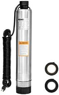WASSERMANN 4" Septic Submersible Effluent/Cistern Bottom Suction Pump With 33FT Cable, 1HP, 230V/60HZ, 26GPM, 138FT Head, Stainless Steel Deep Well for Septic Tank Home