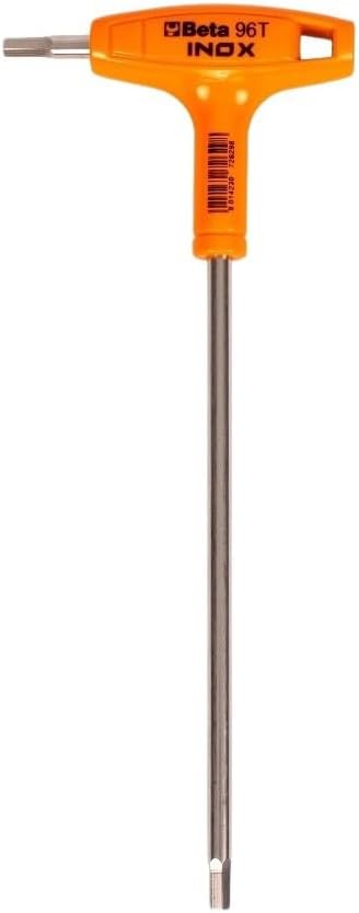 Beta 96TINOX Stainless Steel High Torque T-Handle Hex Key Allen Wrench, Metric 4mm