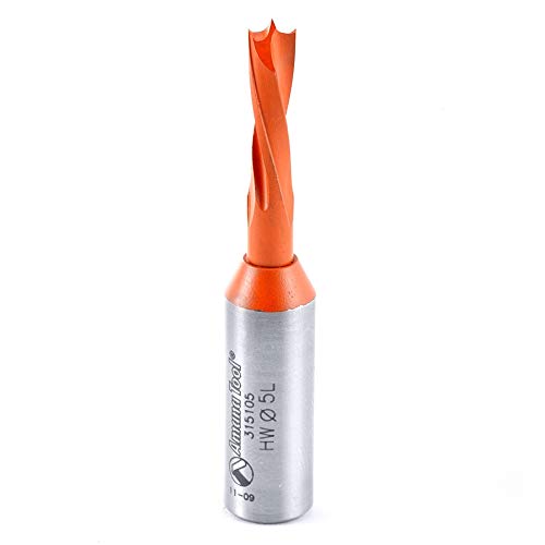 Amana Tool - 315105 Brad Pt. Solid Carbide Dowel Drill Boring Bit L/H 5mm Dia x 57.5mm L
