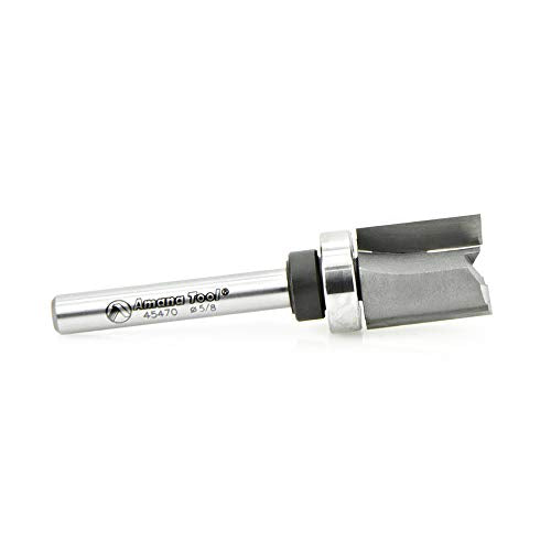 Amana Tool - 45470 Carbide Tipped Straight Plunge 5/8 Dia x 3/4 x 1/4" Shank with Uppe
