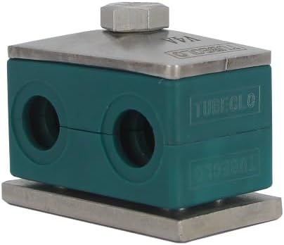 8MM Tubeclo Twin Series Clamp, Polypropylene with Galv Plated Steel Hardware, Weld Mounting