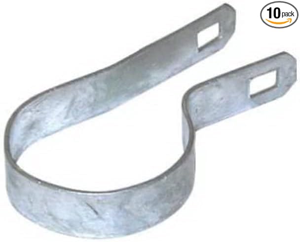 Galvanized Steel Chain Link Tension Band, Durable Steel Chain Link Fence Hardware, Rust-Resistant, Easy Install, Includes Required Bolt (10, 1-7/8")