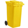 PRO&Family Wheeled Outdoor Trash Can Garbage Can Garage Trash Can for Restaurants/Hospitals/Offices/Back of House/Warehouses/Home (Yellow, 50 Gallon)