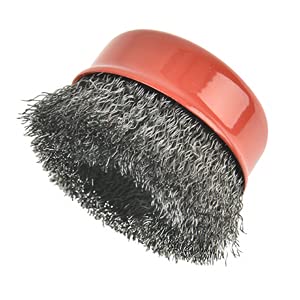 4PCS 3 Inch Carbon Steel Crimped Wire Wheel Cup Brush Set for Grinders, Coarse Crimped with 5/8-Inch-11 Threaded Arbor, Max RPM 12,500, Light-Duty Conditioning for Metal, Rust Removal, Abrasives