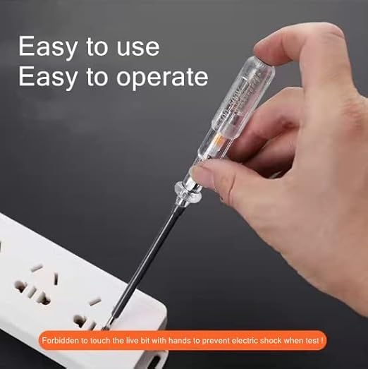 Fielect 10pcs Tester Screwdriver, Voltage Detector Pen Light Circuit Tester Electric Test Pen Screwdriver AC/DC 100-500V