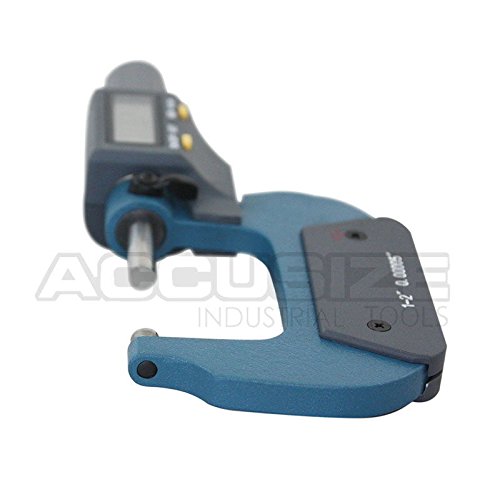 Accusize Industrial Tools 1-2''/25-50mm x 0.00005''/0.001mm 2 Key Electronic Digital Outside Micrometer, mm/inch, Metric/Imperial, Md71-0002