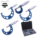 4Pcs Outside Micrometer Set 0-1", 1-2", 2-3", 3-4",0.0001" Graduation, Precision Tools for Machinists