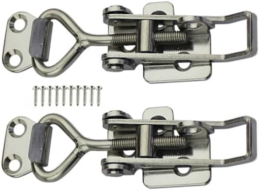 SYINE Adjustable Buckle Cabinet Boxes Lever Handle Toggle Catch Latch Lock with Screws,2 Pcs (3S,Range:126-148mm)