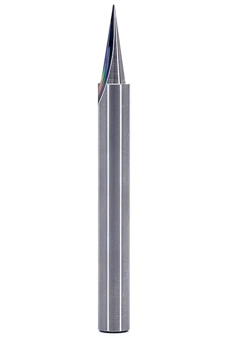 YONICO Router Carving Bits CNC Engraving Solid Carbide V Groove 18 Degree Zero Point 1/4-Inch Shank 14104q