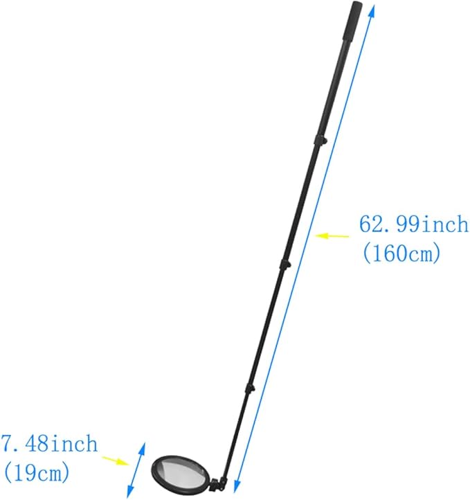 Generic Portable Vehicle Inspection Mirror with Extendable 16cm Acrylic Lens and Handle