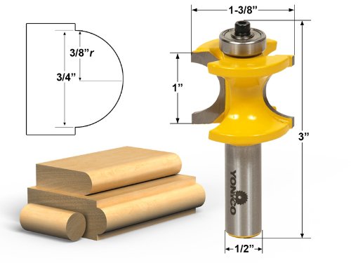 YONICO 13515 5 Bit Bullnose Router Bit 1/2-Inch Shank