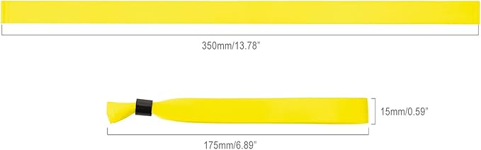 100 Pack Wrist Bands|Yellow Wristbands for Events|Wristbands for Concerts Festival Admission Party|13.78” x 0.59”