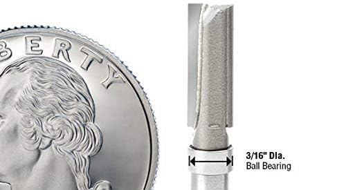 Amana Tool 47220 Carbide Tipped Miniature Flush Trim Plunge Template Router Bit 3/16 Dia x 1/2 x 1/8 Inch Shank with Mini 3/16 Dia Upper Ball Bearing