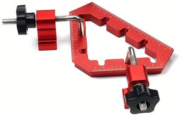 Clamping Squares For Woodworking 45/90 Degree Clamp Triangle Right Angle Clamp, 90 Degree Corner Clamp, Aluminum Alloy Red 3PCS