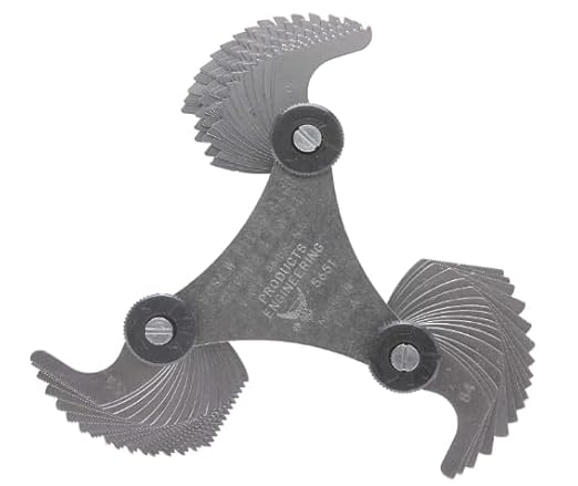 PEC Tools Thread Pitch Gauges 60-Degree Center 4-84 inches, 51 Blade Tips, Clearly Marked Scales, Suitable for Various Applications, Made in USA