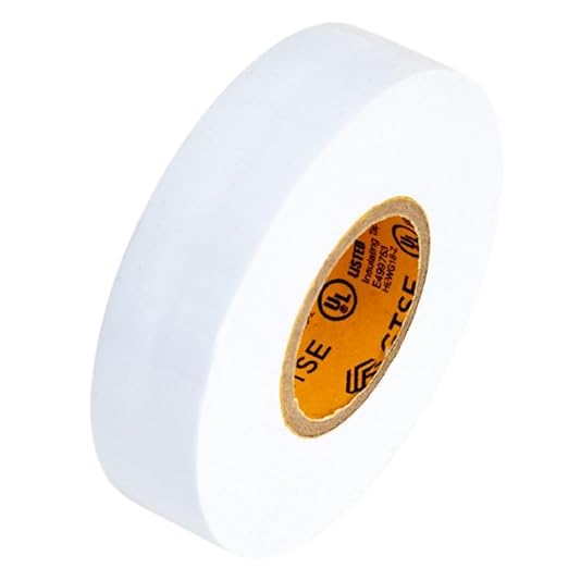 GTSE White Electrical Tape, 240 Rolls Bulk Box – Waterproof, Industrial Grade Vinyl, 3/4 in x 66ft– Strong Self-Adhesive PVC Electric Tape for Wire Insulation, 7 Mil, 600V – UL/CSA Listed
