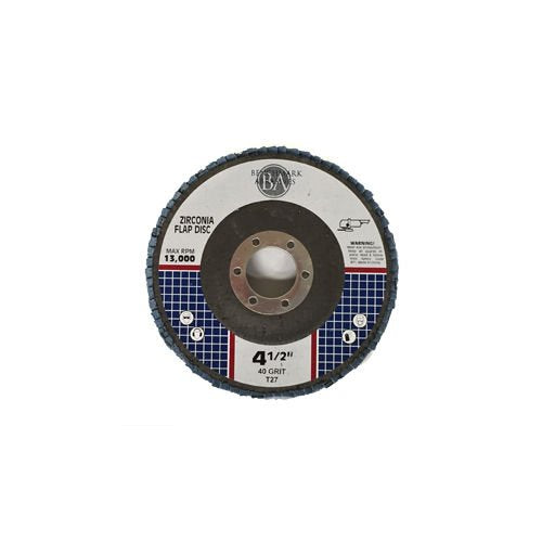 Benchmark Abrasives 4.5" x 7/8" Premium Zirconia T27 Flat Flap Discs 4 1/2 for Angle Grinder, Sanding Discs, Finishing - Grinding Wheels 4 1/2 Inch (10 Pack) - 40 Grit