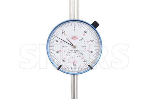 Shars 3" High Precision Large White Dial Indicator, 0.001" Graduation, 0-100 Reading AGD3 New 303-3216 R