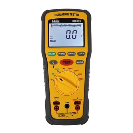 UEi IRT803 Insulation Resistance Tester 600V AC/DC, Megohmmeter Measures Insulation Resistance Up to 20GΩ, Voltage Testing Up to 600V