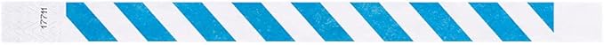 500 WristCo Blue Stripes Tyvek Wristbands for Events - Comfortable Tear Resistant Paper Bracelets ID Wrist Bands for Concerts Festivals Admission Party Identification