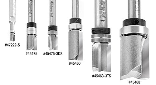 Amana Tool 45479 Carbide Tipped Flush Trim Plunge Template 9/16 D x 3/4 CH x 1/4 Inch SHK w/Upper Ball Bearing Router Bit