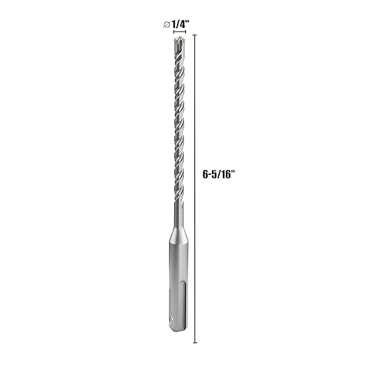 CSOOM SDS Plus Rotary Hammer Drill Bit 1/4"x6.3", Professional Concrete Drill Bit for Concrete, Brick, Stone and Cement Walls
