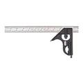 Starrett Steel Combination Square with Square Head and SLC - 12" Blade Length, Forged and Hardened Steel Heads, Reversible Lock Bolt, Scriber, Spirit Level, 4R Graduation Type - C33H-12-4RW/SLC